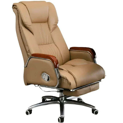 Luxurious Ergonomic Leather Executive Chair with Contemporary Aluminium Base - Très Elite