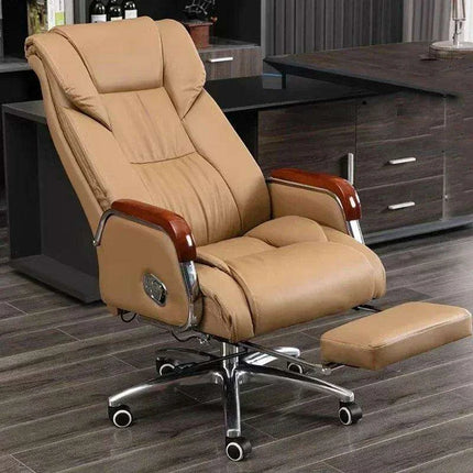 Luxurious Ergonomic Leather Executive Chair with Contemporary Aluminium Base - Très Elite