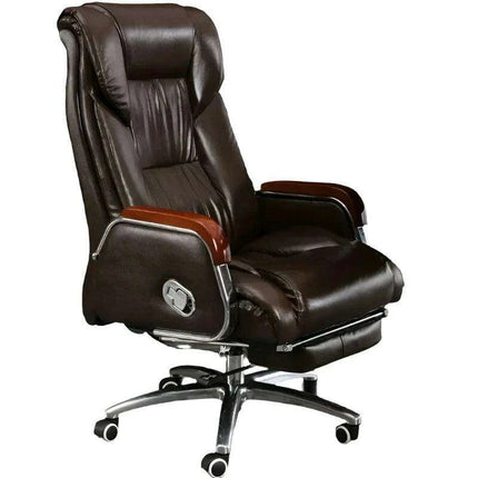 Luxurious Ergonomic Leather Executive Chair with Contemporary Aluminium Base - Très Elite