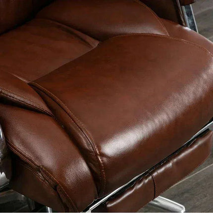 Luxurious Ergonomic Leather Executive Chair with Contemporary Aluminium Base - Très Elite