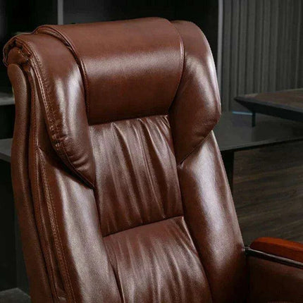 Luxurious Ergonomic Leather Executive Chair with Contemporary Aluminium Base - Très Elite