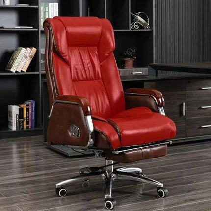 Luxurious Ergonomic Leather Executive Chair with Contemporary Aluminium Base - Très Elite