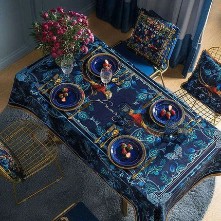 Luxurious Floral Velvet Tablecloth: Elevate Your Dining Experience- Très Elite- Très Elite
