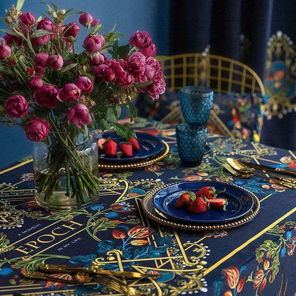 Luxurious Floral Velvet Tablecloth: Elevate Your Dining Experience- Très Elite- Très Elite