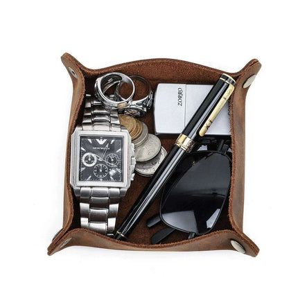 Luxurious Foldable Leather Desk Organizer Tray - Très Elite