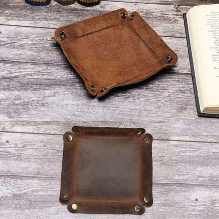 Luxurious Foldable Leather Desk Organizer Tray - Très Elite