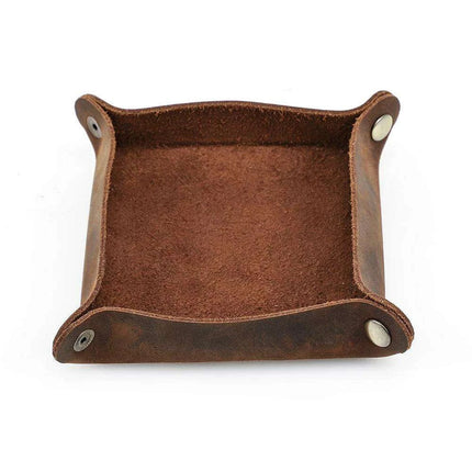 Luxurious Foldable Leather Desk Organizer Tray - Très Elite