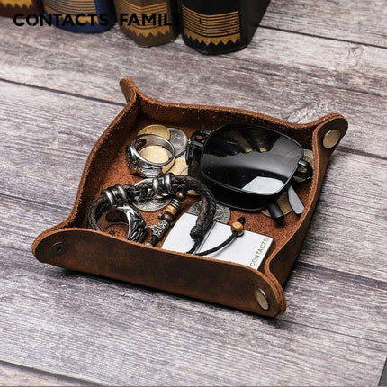 Luxurious Foldable Leather Desk Organizer Tray - Très Elite