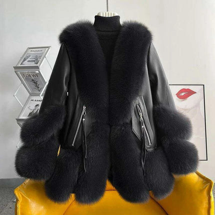 Luxurious Fox Fur Winter Coat: Chic Sophistication for Cold Days