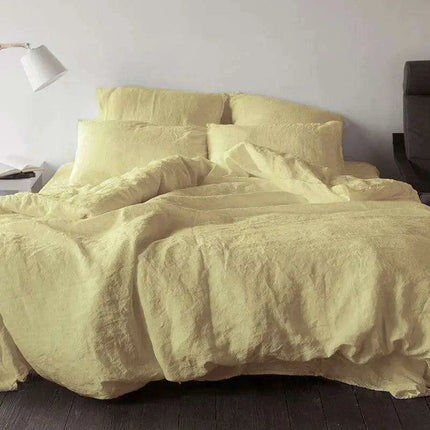 Luxurious French Linen Bedding Set - Enzyme Washed Four-Piece Collection - Très Elite