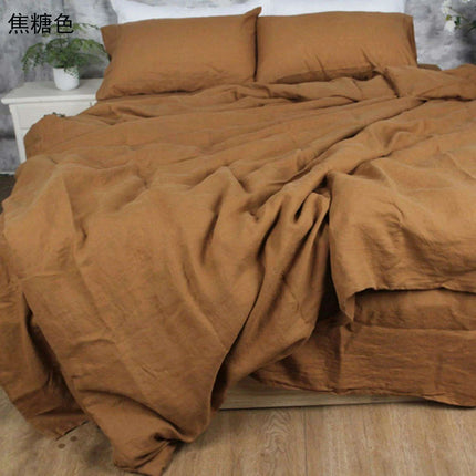 Luxurious French Linen Bedding Set - Enzyme Washed Four-Piece Collection - Très Elite
