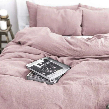 Luxurious French Linen Bedding Set - Enzyme Washed Four-Piece Collection - Très Elite