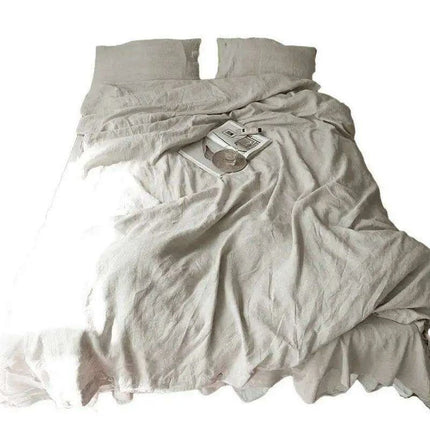 Luxurious French Linen Bedding Set - Enzyme Washed Four-Piece Collection - Très Elite