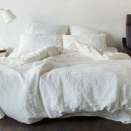 Luxurious French Linen Bedding Set - Enzyme Washed Four-Piece Collection - Très Elite