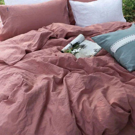 Luxurious French Linen Bedding Set - Enzyme Washed Four-Piece Collection - Très Elite