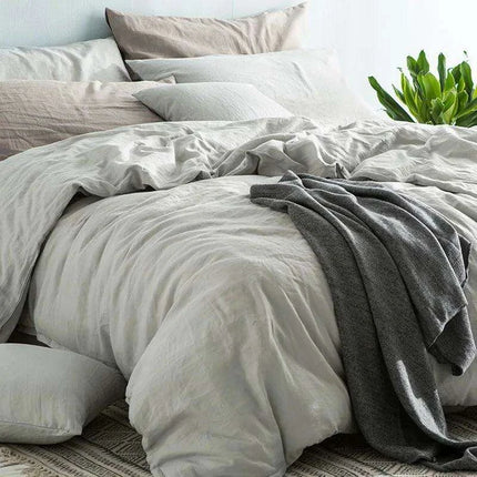 Luxurious French Linen Bedding Set - Enzyme Washed Four-Piece Collection - Très Elite