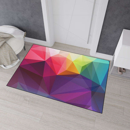 Luxurious Geometric Non-Slip Polyester Floor Mat for Professional Environments - Très Elite