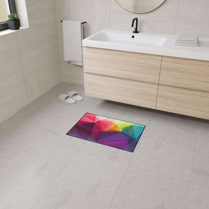 Luxurious Geometric Non-Slip Polyester Floor Mat for Professional Environments - Très Elite