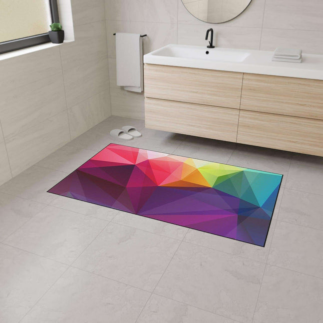 Luxurious Geometric Non-Slip Polyester Floor Mat for Professional Environments