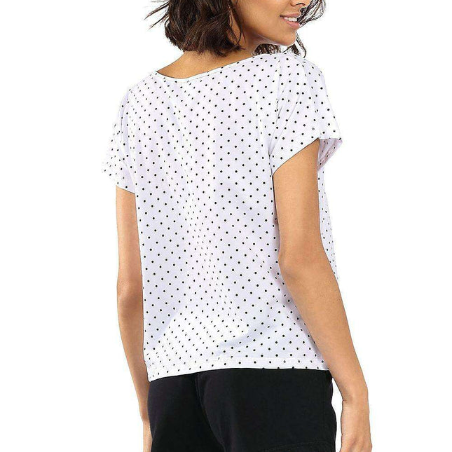 Luxurious Gold-Accent Cotton Short Sleeve Pajama Set