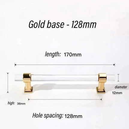 Luxurious Gold Acrylic Drawer Handles with Crystal Detailing - Chic Cabinet Pulls..