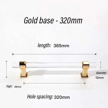Luxurious Gold Acrylic Drawer Handles with Crystal Detailing - Chic Cabinet Pulls..