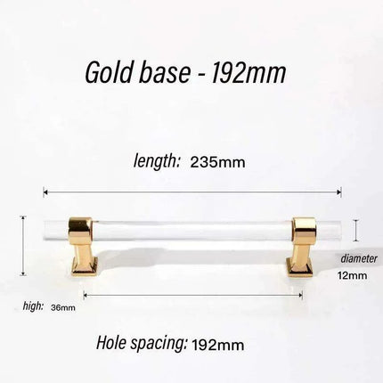 Luxurious Gold Acrylic Drawer Handles with Crystal Detailing - Chic Cabinet Pulls..