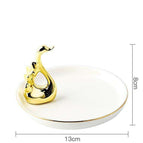 White Plate Side Swan (Plate 13cm)