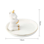 White coiled unicorn side (plate 13cm)