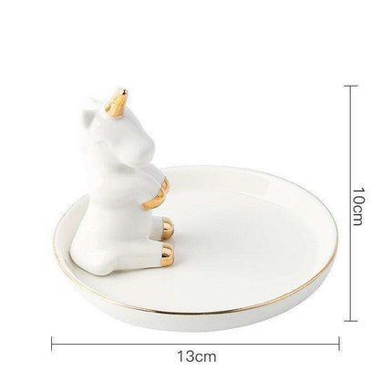 Luxurious Gold Ceramic Jewelry Holder with Hanging Tray- Très Elite- Très Elite