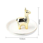 White plate+golden alpaca (plate 13cm)