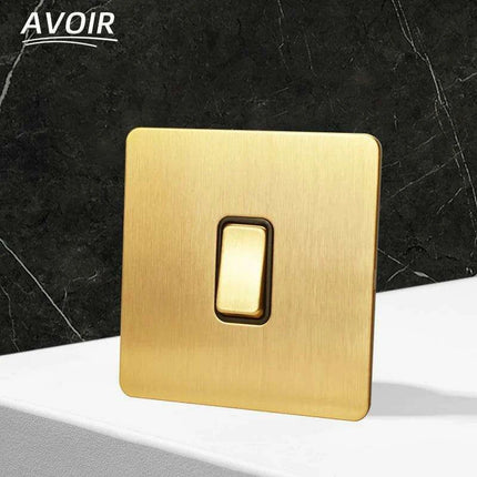 Luxurious Gold Dimmer Switch Set with USB Charging Port - Perfect for French/EU Plugs - Très Elite