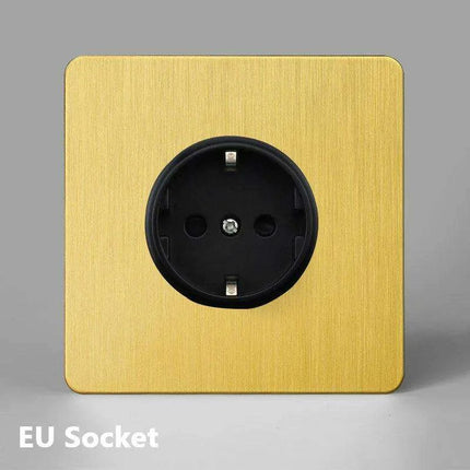 Luxurious Gold Dimmer Switch Set with USB Charging Port - Perfect for French/EU Plugs - Très Elite