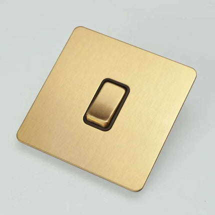 Luxurious Gold Dimmer Switch Set with USB Charging Port - Perfect for French/EU Plugs - Très Elite