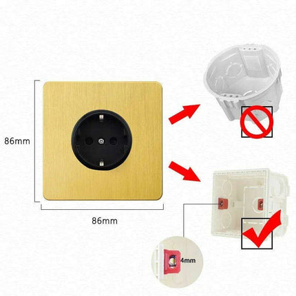 Luxurious Gold Dimmer Switch Set with USB Charging Port - Perfect for French/EU Plugs - Très Elite