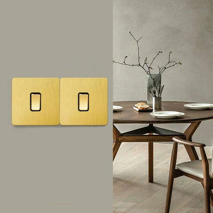 Luxurious Gold Dimmer Switch Set with USB Charging Port - Perfect for French/EU Plugs - Très Elite