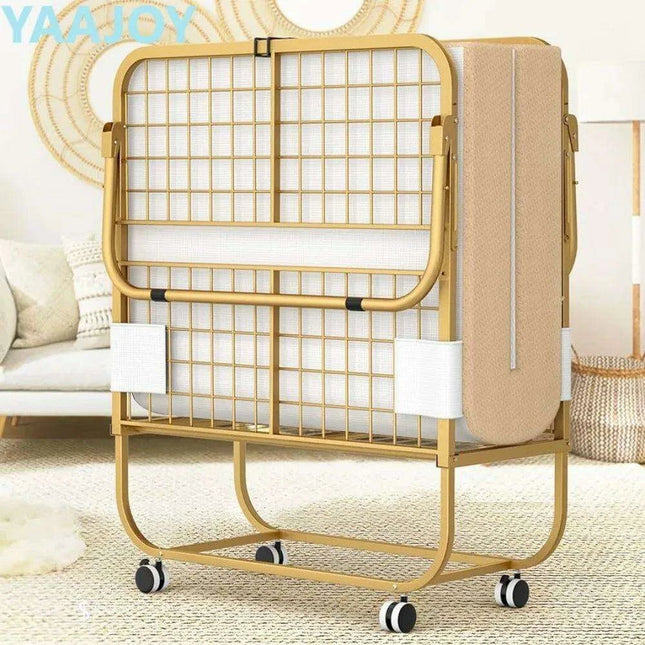 Luxurious Gold Folding Memory Foam Rollaway Bed for Adults