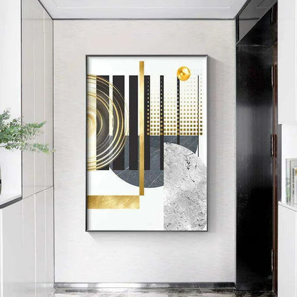 Luxurious Gold Geometric Canvas Artwork - Transform Your Space with Contemporary Style - Très Elite