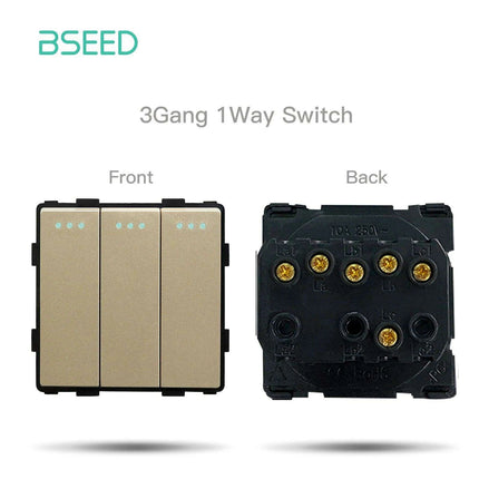 Luxurious Gold Glass Smart WiFi Wall Switch - Advanced Home Automation Solution