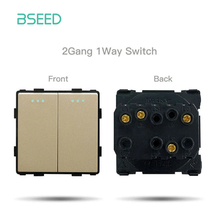 Luxurious Gold Glass Smart WiFi Wall Switch - Advanced Home Automation Solution