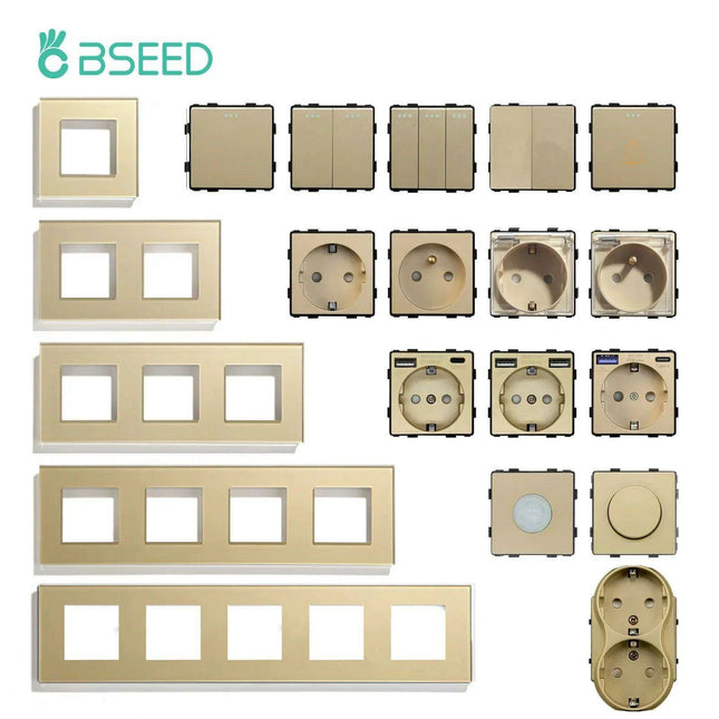 Luxurious Gold Glass Smart WiFi Wall Switch - Advanced Home Automation Solution