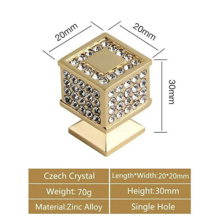 Luxurious Gold and Crystal Cabinet Pulls - Exquisite Design and Lasting Quality..