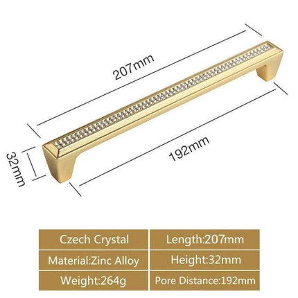 Luxurious Gold and Crystal Cabinet Pulls - Exquisite Design and Lasting Quality..