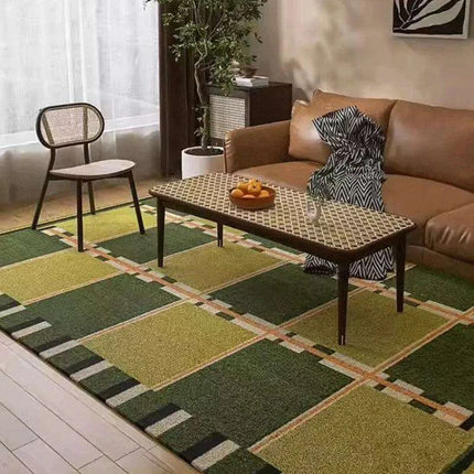 Luxurious Green Tartan Area Rug for Stylish Home Interiors - Très Elite