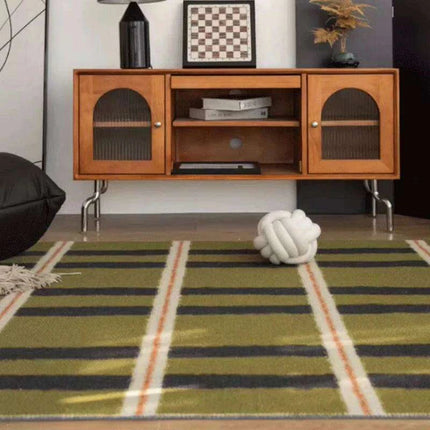 Luxurious Green Tartan Area Rug for Stylish Home Interiors - Très Elite