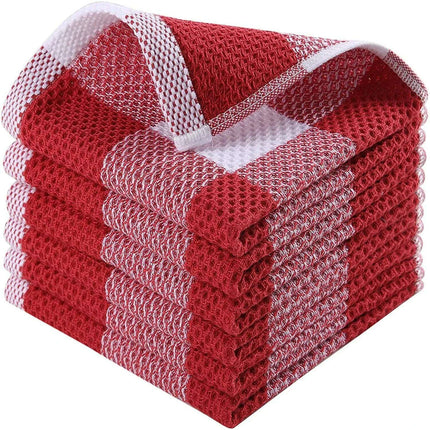 Luxurious Honeycomb Cotton Hand Towels - 2-Pack Absorbent Kitchen Essentials..