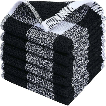 Luxurious Honeycomb Cotton Hand Towels - 2-Pack Absorbent Kitchen Essentials..