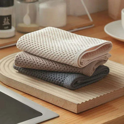 Luxurious Honeycomb Cotton Hand Towels - 2-Pack Absorbent Kitchen Essentials..