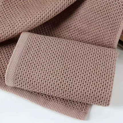 Luxurious Honeycomb Cotton Hand Towels - 2-Pack Absorbent Kitchen Essentials..