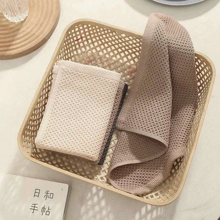 Luxurious Honeycomb Cotton Hand Towels - 2-Pack Absorbent Kitchen Essentials..